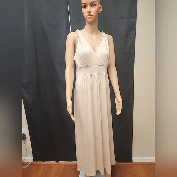 Poliana Plus | Dresses | Size 2xl Fits Sizes 82 Wmns Twisted Strap Stretchy  Maxi Dress 52 Long Beige | Poshmark